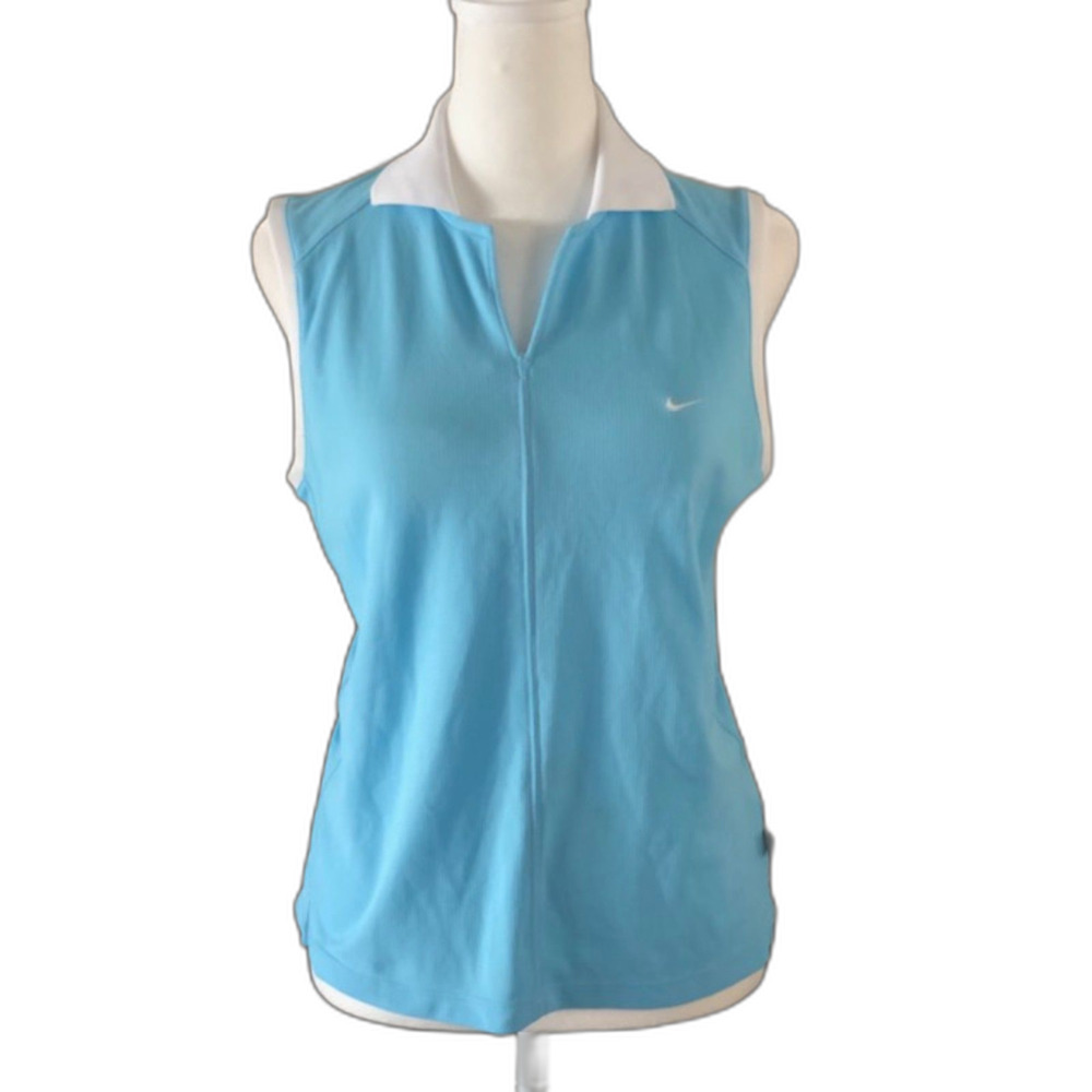 Athletic Nike Fit Dry Sport Collared Preppy Sleeveless Top
